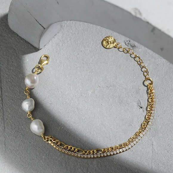 Pearl Zircon Bracelet.