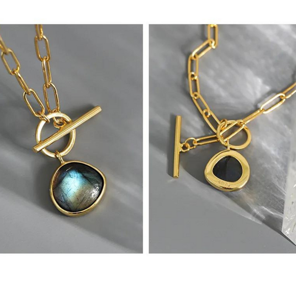 Luxury Oval Labradorite Necklace