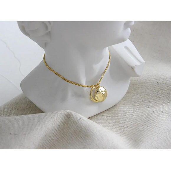 Geometric Irregular Circle Necklace