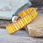 Load image into Gallery viewer, Yellow Imperial Jasper Tube Beaded Bracelet
