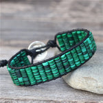 Load image into Gallery viewer, Malachite Tube Beaded Bracelet
