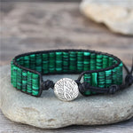 Load image into Gallery viewer, Malachite Tube Beaded Bracelet
