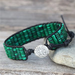 Load image into Gallery viewer, Malachite Tube Beaded Bracelet
