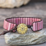 Load image into Gallery viewer, Rhodonite Tube Beaded Bracelet
