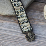 Load image into Gallery viewer, Dalmatian Stone Tube Beaded Bracelet
