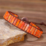 Load image into Gallery viewer, Orange Natural Stone Bracelet
