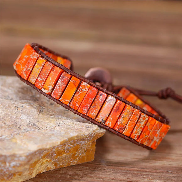 Orange Natural Stone Bracelet