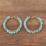 Load image into Gallery viewer, Hoop Stone Beads Earrings
