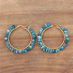 Load image into Gallery viewer, Hoop Stone Beads Earrings
