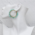 Load image into Gallery viewer, Hoop Stone Beads Earrings
