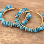 Load image into Gallery viewer, Hoop Stone Beads Earrings
