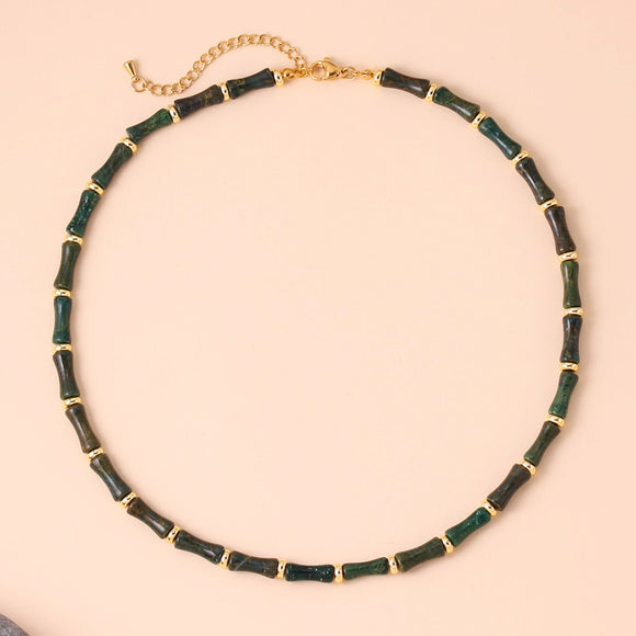 Bamboo Tube Beads Choker Necklaces