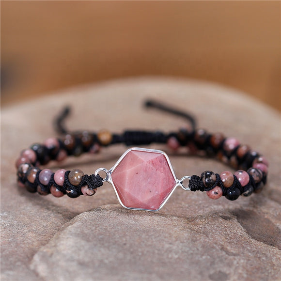 Real natural beads Pink stone bracelet