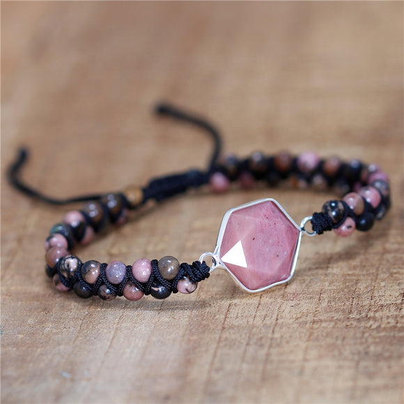 Real natural beads Pink stone bracelet