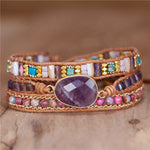 Load image into Gallery viewer, Real natural beads Purple stone bracelet
