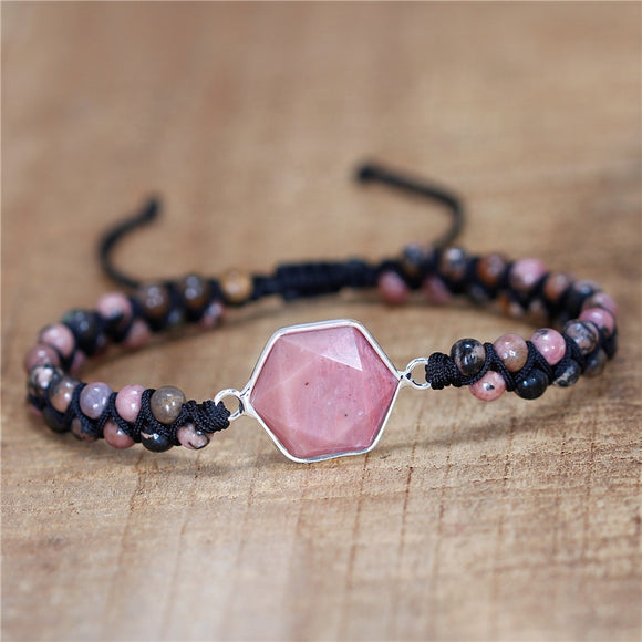 Real natural beads Pink stone bracelet