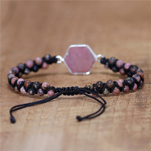 Real natural beads Pink stone bracelet