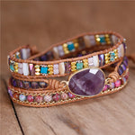 Load image into Gallery viewer, Real natural beads Purple stone bracelet
