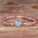 Load image into Gallery viewer, Real Natural Beads Blue&amp;Red Stone Bracelet
