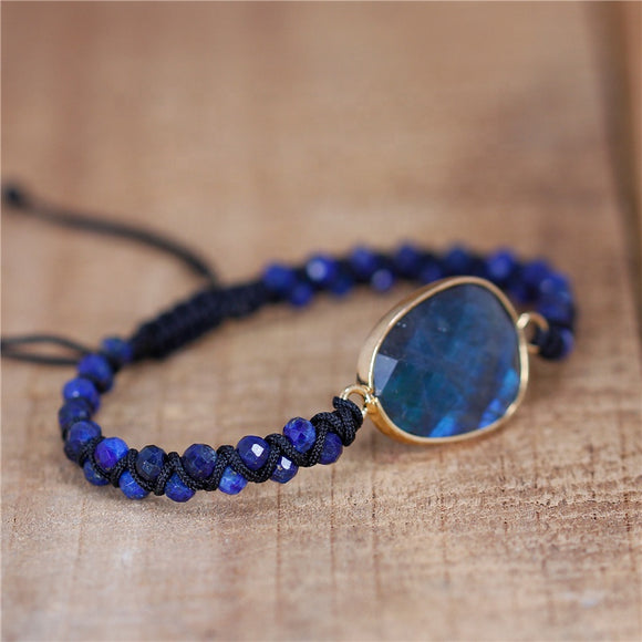 Real natural Navy stone bracelet