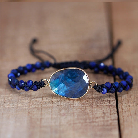 Real Natural Navy Stone Bracelet