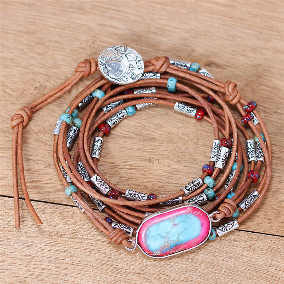 Pink and Blue charm bracelet