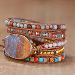 Load image into Gallery viewer, Blue and Orange Oval charm bracelet
