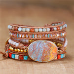 Load image into Gallery viewer, Blue and Orange Oval charm bracelet
