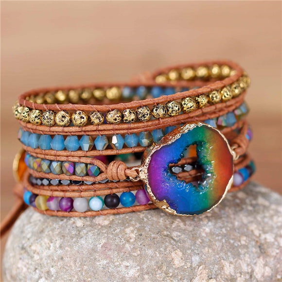 Multi colors druzy bracelet