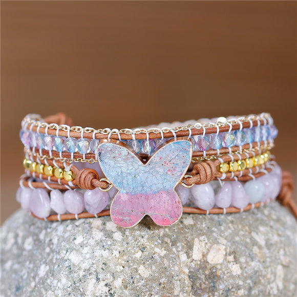 Butterfly 3 wraps bracelet