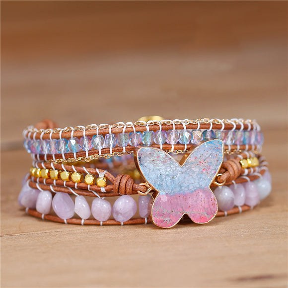 Butterfly 3 wraps bracelet