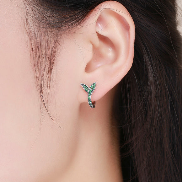 Grass green earring