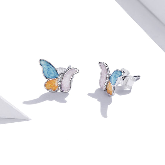 Colorful butterfly earring