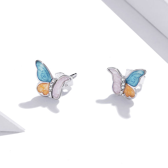 Colorful butterfly earring