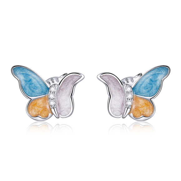 Colorful butterfly earring