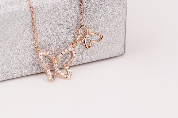 double butterfly necklace