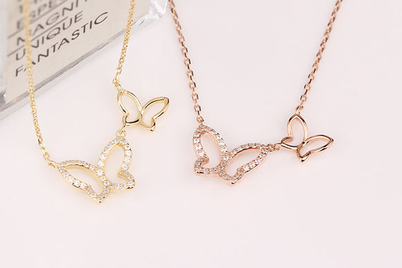 double butterfly necklace