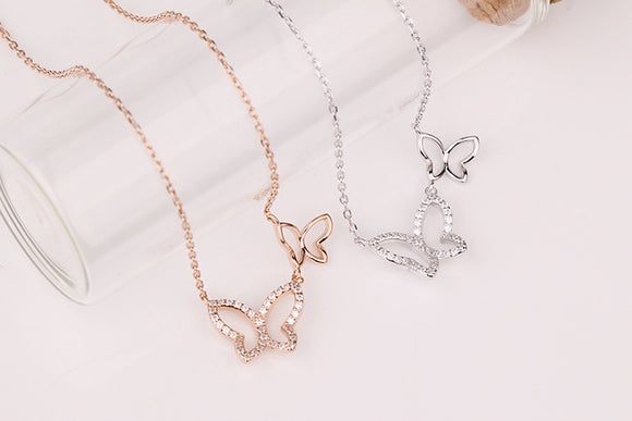 double butterfly necklace